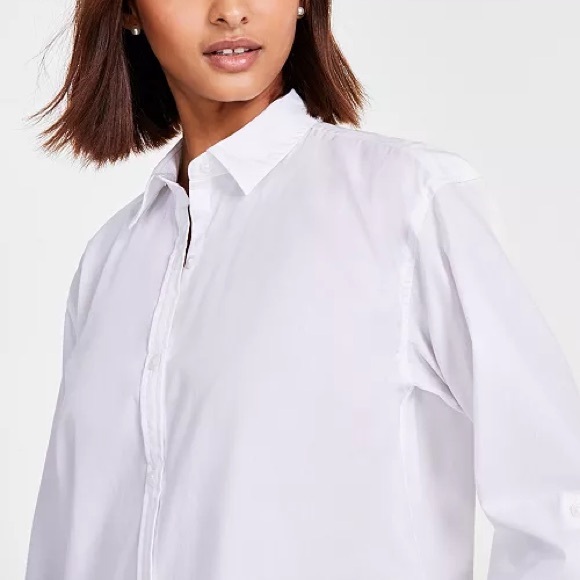 NWT Gloria Vanderbilt Vintage White Monogram Button Down - Picture 3 of 4